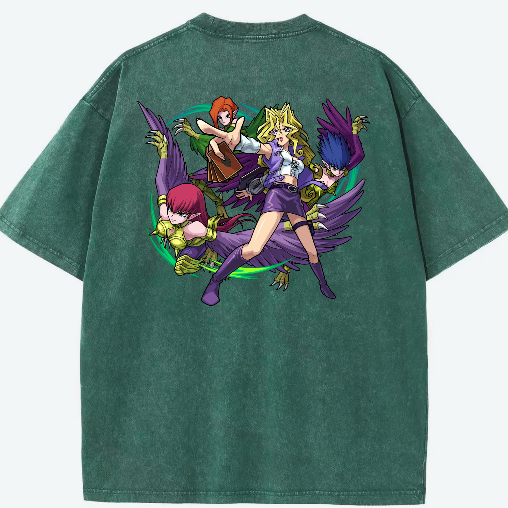 （画像用） 遊☆戯☆王 Yu-Gi-Oh! 綿100% ヴィンテージ風 半袖Tシャツ（背面プリント）